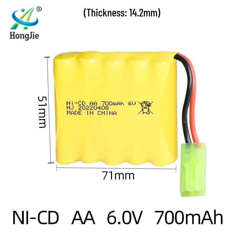 Ni-Cd 6V 700mAh Перезаряжаемый блок батарей AA для пульта дистанционного управления, радиоуправляемых машинок, игрушек - 5 батарей