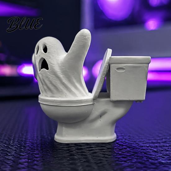 Игрушки для снятия стресса на стол 3D-печатная фигурка призрака из туалета Минималистичная статуэтка Забавное настольное украшение причудливые скульптуры для комнаты Креативное Хэллоуин