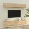 VidaXL Wall-mounted TV Cabinets 4 Pcs Sonoma Oak 100x30x30 Cm 3114192
