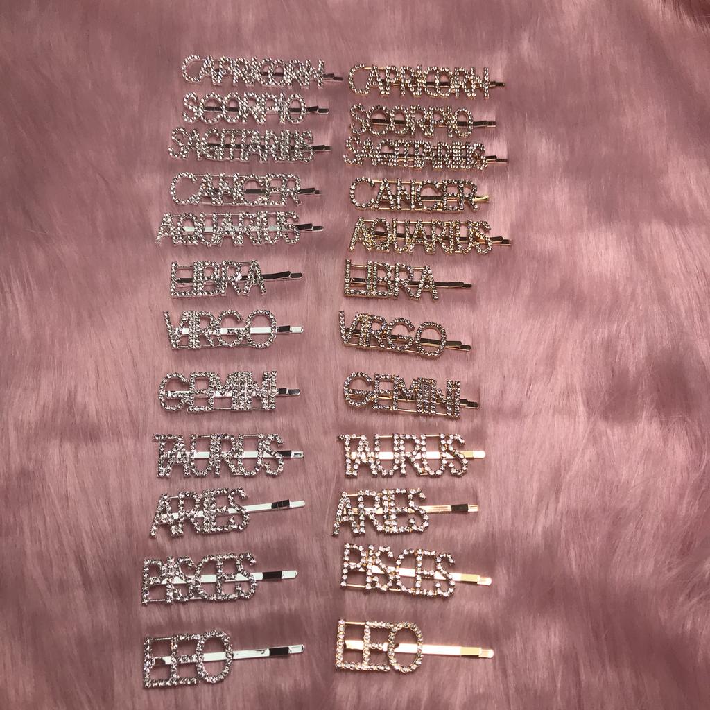 Custom Names Hair Pins Gold Word Hair Clips Diamond Rhinestone Letter Pin
