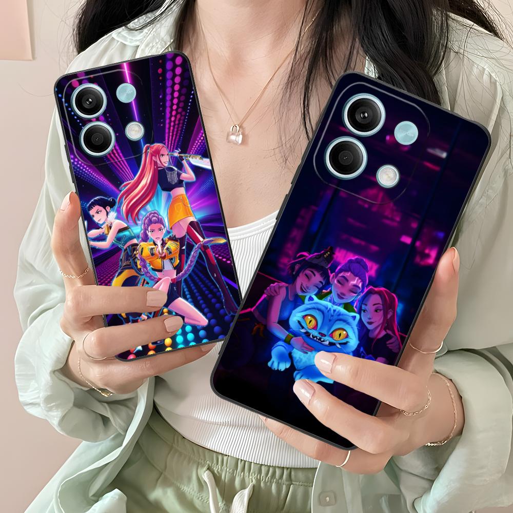 Чехол для телефона KPOP Hunter Girls для Xiaomi Redmi Note 14 13 12 11 S Pro Plus 4G 5G Защитный роскошный красивый чехол с цветной печатью