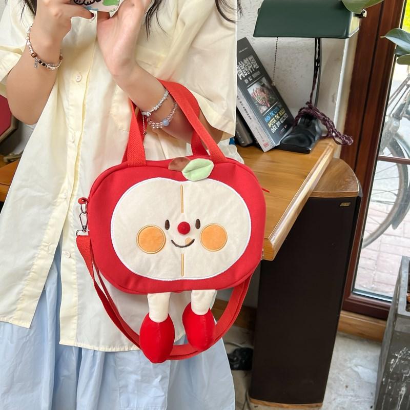 Girl cute canvas shoulder bag women funny small handbag