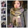 Korean Style Winter Cashmere Shawl Thickened Plaid Knitted Scarf Fashion   Women/Men