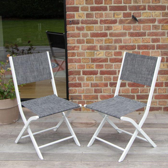 Lot de 2 chaises Modulo structure aluminium coloris blanc Wilsa Garden