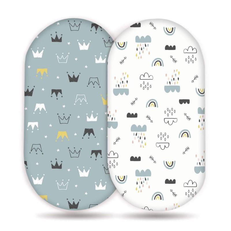 Soft Cotton Crib Fitted Sheet Newborn Baby Toddler Bedding Set Cartoon Print Breathable Safe A-Class