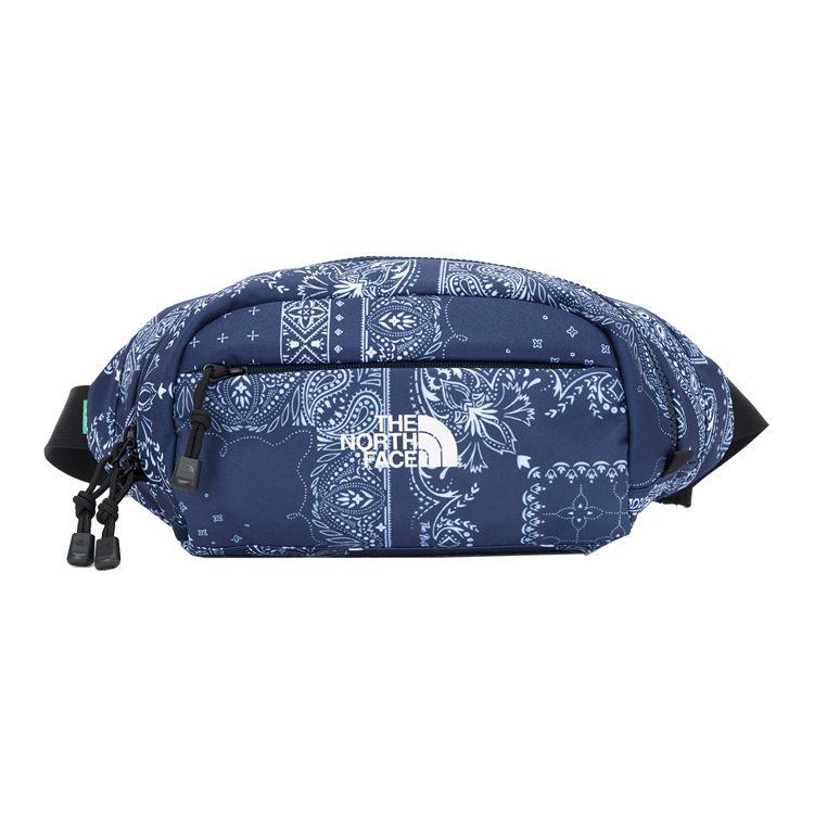 The North Face Сумка через плечо с принтом цветка кешью, маленький логотип, на молнии, унисекс, синяя NN2HM55B