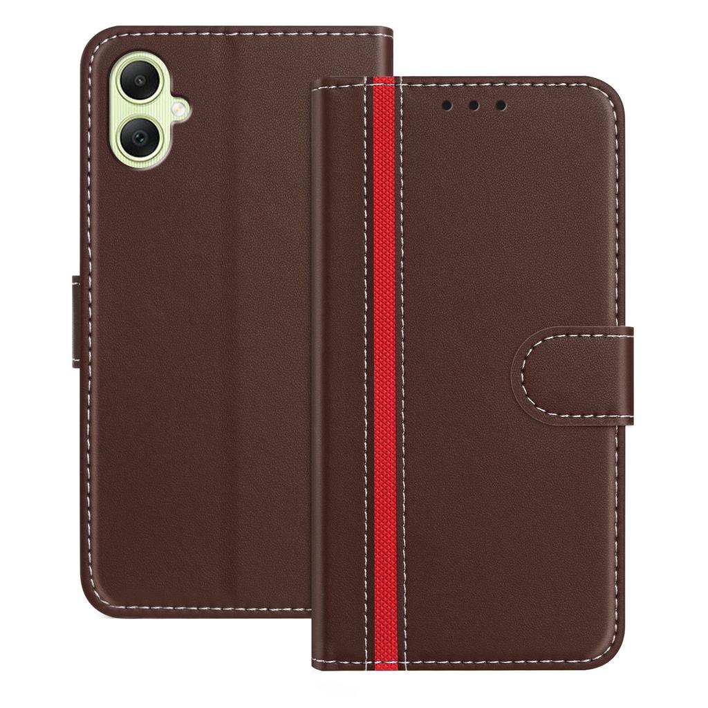 For Samsung Galaxy A05 4G Phone Cases Wallet Stand Color Splicing Leather Cover with Magnetic Clasp