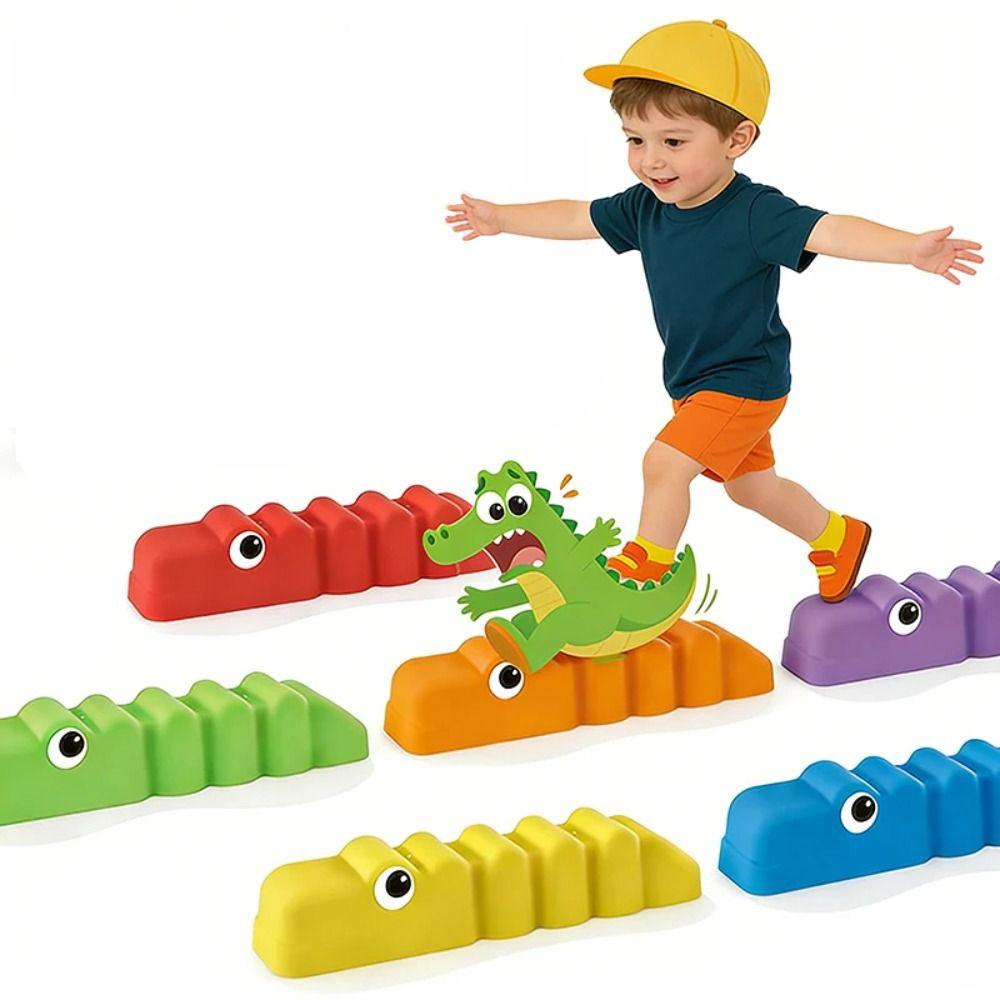 6PCS/Set Stepping Stones Balance Training Beam Crocodile Stepping Stones  Parent-Child Game