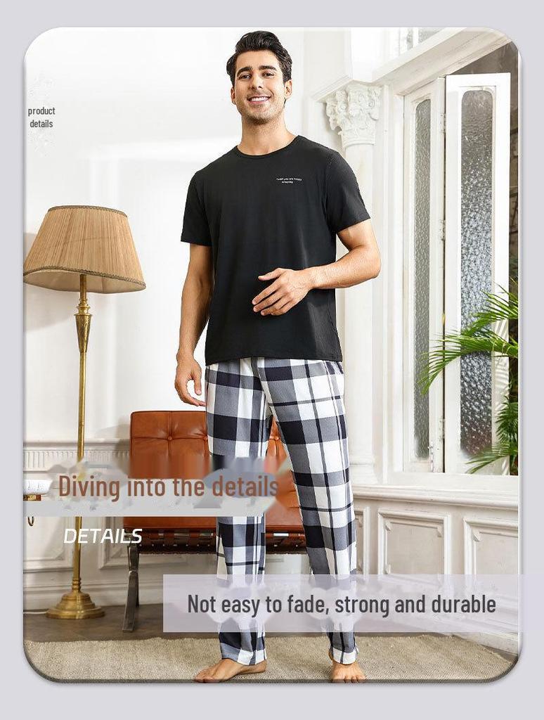 Men's Loose Fit Plaid Pajama Pants - Autumn/Winter Casual Sleepwear
