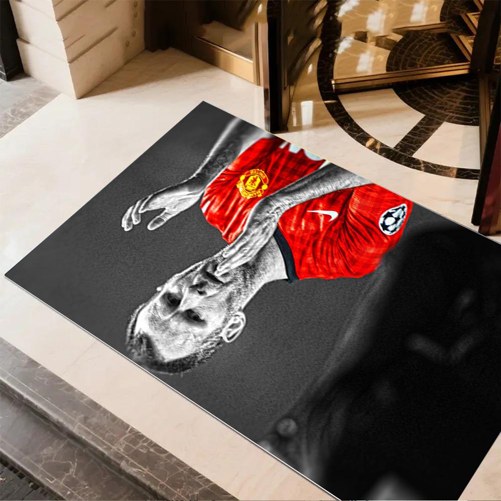 Man United's Player Celebrates Victory Area Rug Design for Kitchen Playrooms Dining Room Entryway Anti-slip Rug Office home decor Best for Christmas