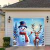 Merry Christmas Door Flag Snowman and Reindeer Pattern, suitable for indoor and outdoor holiday decoration