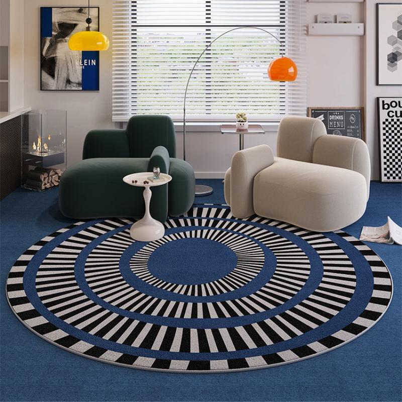 Home Anti-slip Retro Rug Light Luxury Carpets for Living Room Washable Lounge Soft Floor Mat Dopamine Bedroom Decor Round Carpet