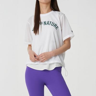 Kolon SportS Женская S Графичная сетчатая многослойная футболка с коротким рукавом Tvtcm25652owh