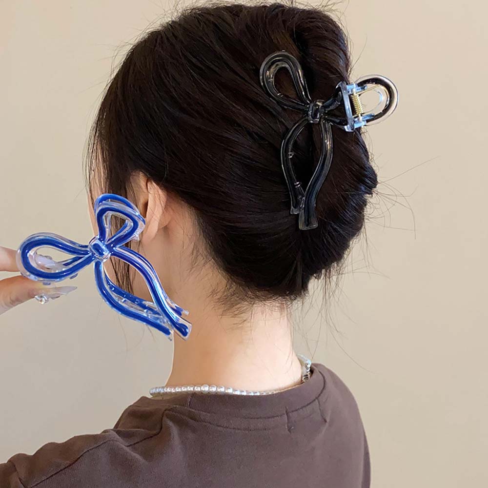 Grab Clip Bowknot Hair Claw Large Bow Shark Clip Elegant Bow Claw Clip Ladies