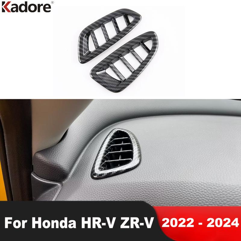 For Honda HR-V 2024 ZR-V -2024 Carbon Fiber Car Front Upper Air Condition Vent Outlet Cover Trim Interior Accessories