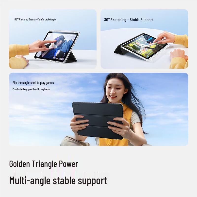 ShineMore Transparent Acrylic iPad Case with Pen Slot