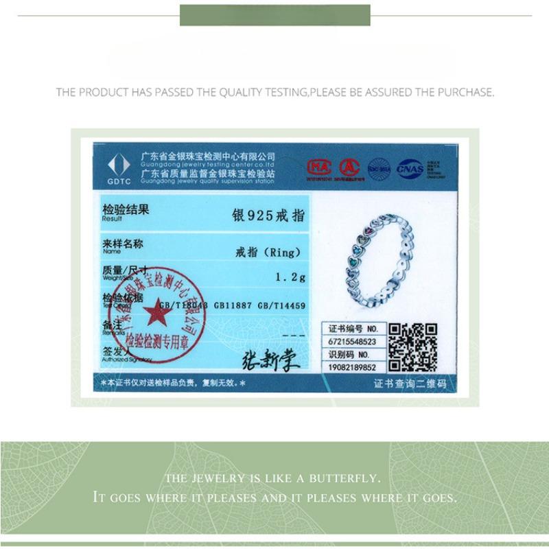 Набор серег-колец «Радужное сердце», корейская версия модных красочных циркониевых украшений с платиновым покрытием