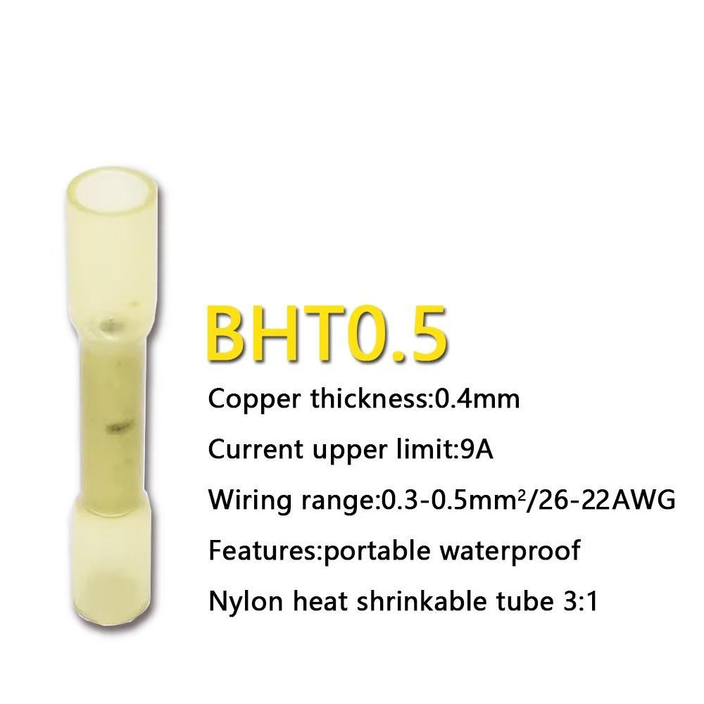 Heat Shrink Butt Wire Connectors AWG 26-10 0.3-6.0mm2 Waterproof Insulated Automobile Wire Cable Crimp Terminals