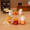 Mini Cute Orange Cat Micro Landscape Ornament For Car Dashboard Home Room Desktop Decoration Gift