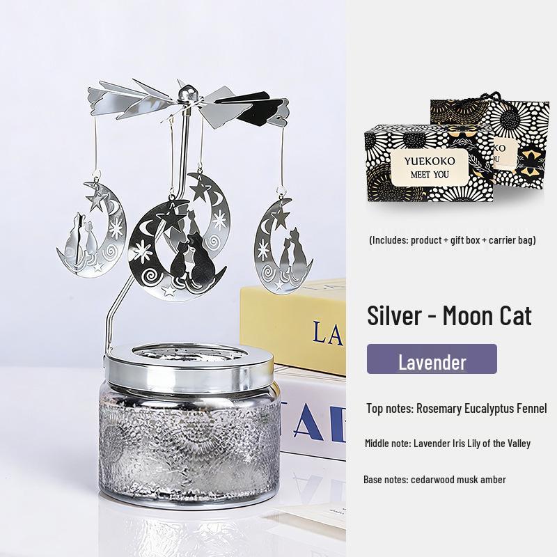 Rotating Soy Wax Scented Candle Holder - Birthday Gift & Home Decor