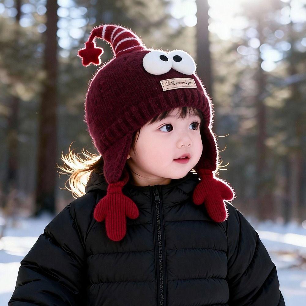 Thick Warm Baby Hat Plush Lined Baby Earflap Hat Kids Headgear Toddler Cap Daily Wear