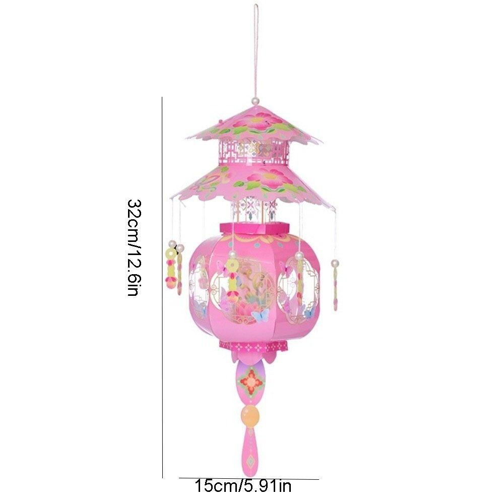 Lightweight Mid-Autumn Festival Lantern PVC Handheld Lantern Portable DIY Craft Material Kit Kids