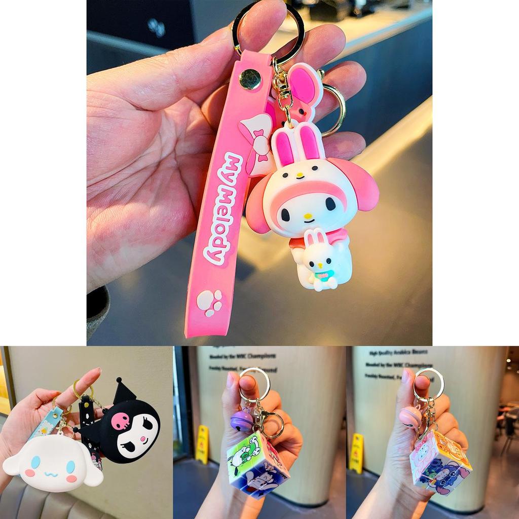 Очаровательные мягкие резиновые брелки-кошельки Sanrio, идеально подходят для подарка и коллекционирования