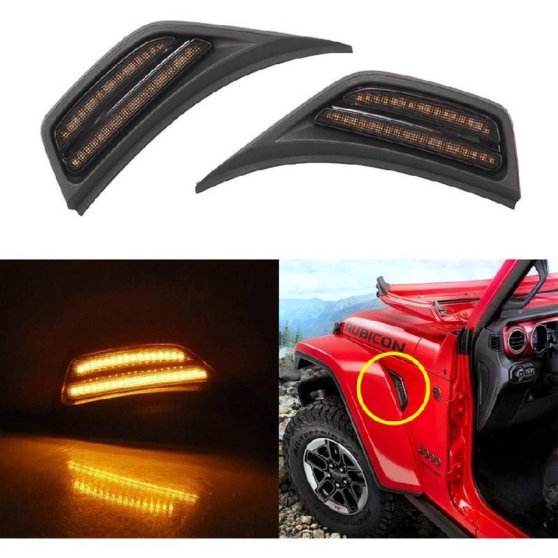 LED Front Fender Side Marker Light Turn Signal Lamp For Wrangler JL 2018-2020