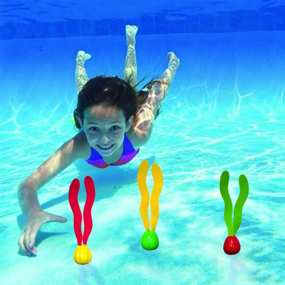 3PCS Bright Colors Diving Seaweed Toys Underwater Training Toys For Boys Girls