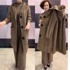 Women's Winter Plus Size Padded Thickened V-neck Medium-length Jumper Jacket Loose Warm Knit Cardigan Coat