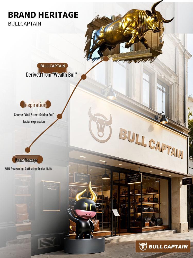 Мужская сумка кроссбоди BULLCAPTAIN из коровьей кожи - Ретро, Многофункциональная, Устойчивая к царапинам с защитой позвоночника