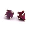 Серьги-гвоздики из стерлингового серебра 925 пробы с необработанным рубином, серьги-гвоздики из натурального драгоценного камня для девочек