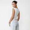 Summer women's solid color V-neck sleeveless pleated irregular sexy slim fit vest
