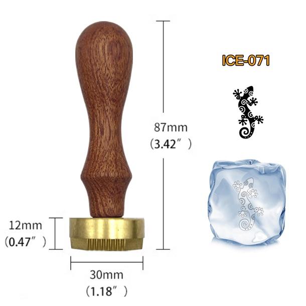 Ice Stamp With Removable Brass Head & Wood Handle - Vintage 1.18" Branding for Cubes, Cocktails, Whiskey, Mojito Drinks - Bar Making DIY Crafting