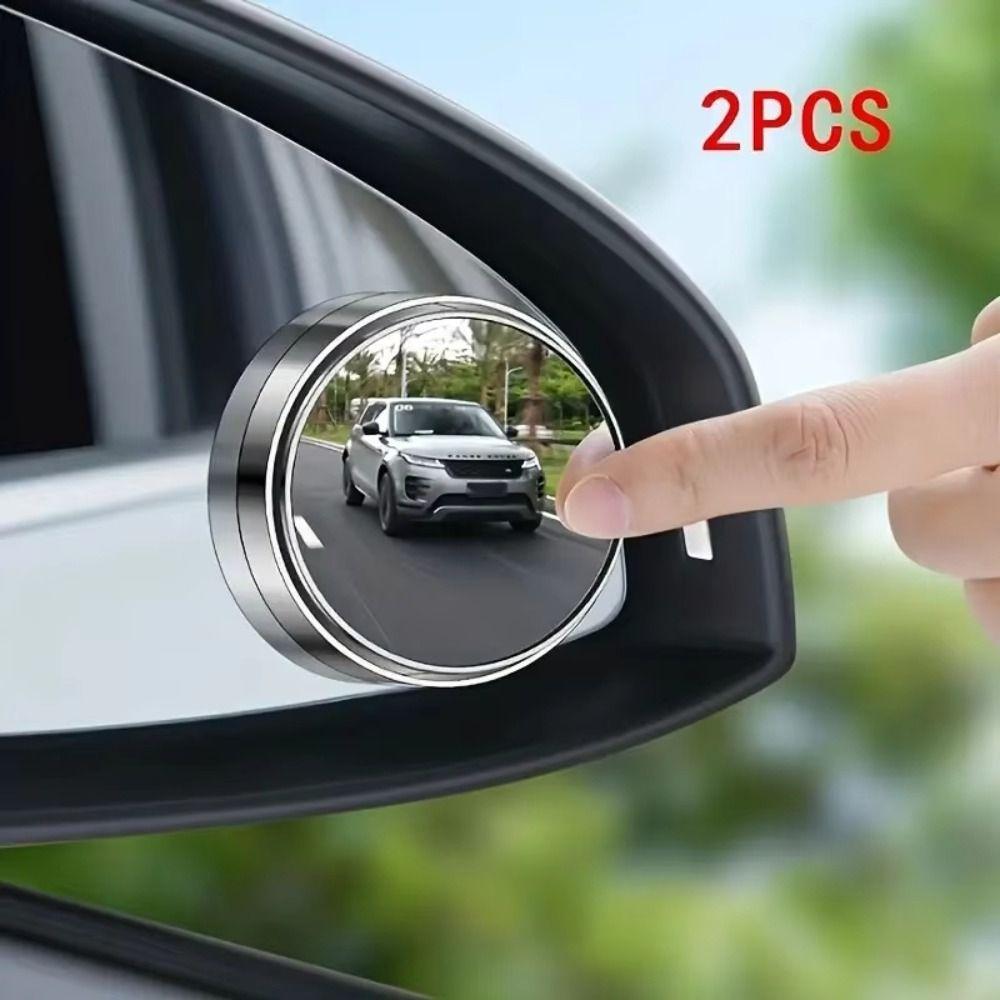 2pcs 360 Degree Adjustable Blind Spot Mirror Universal Fit Wide Angle Mirror Driving Safety