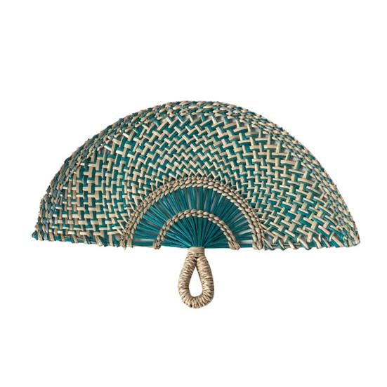 Handmade Straw Weaving Fan Natural Sea Grass Raffia Hand Fan Semicircular Woven Palm Leaf Handheld Fan Summer Cooling Fan Wedding Party Decoration