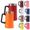 700ML Beer Stein Double Wall Insulation Stainless Steel Coffee Mug Thermal Tumbler for Hot Cold Drinks Big Grip Shatterproof Adventure Drinking Cup