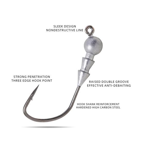 5 Pcs Barbed Fishing Hooks Bait Holder Hooks Freshwater Saltwater Fishing Hooks for Shrimp Lure Bass Carp Catfish Bait