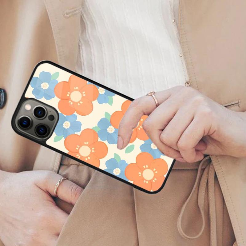 Магнитный чехол для телефона с цветами вишни и персика Для APPLE iPhone 17 Air 16 14 13 12 Pro Max 15 Plus Беспроводная зарядка С крышкой MagSafe