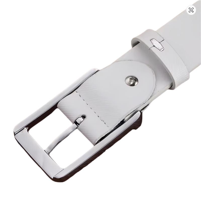 Мужской ремень из натуральной кожи с цветными блоками и пряжкой-пином - Стильный и универсальный