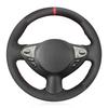 Soft Black Genuine Leather Suede Car Steering Wheel Cover For Infiniti FX FX35 FX37 FX50 QX70 Nissan Juke Maxima 370Z Sentra SV
