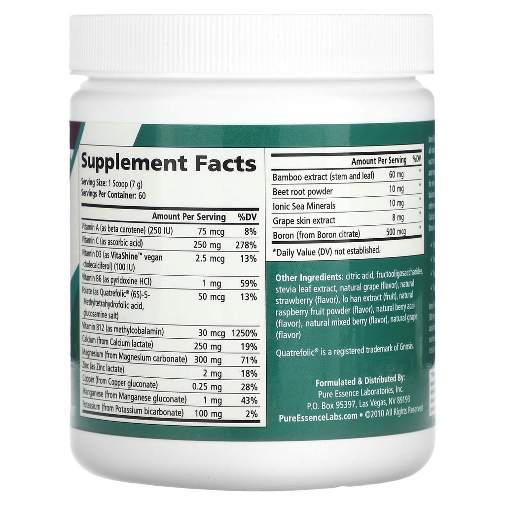 Pure Essence Ionic-Fizz, Calcium Plus, Mixed Berry Flavor, 14.82 Oz (420 G)