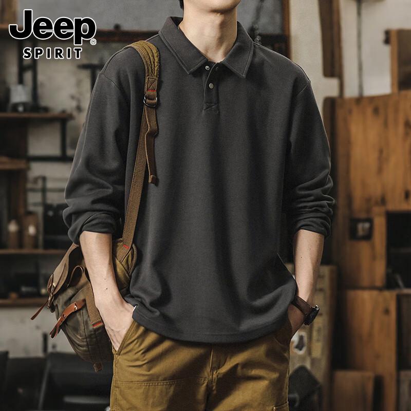 JEEP SPIRIT Men's Long Sleeve Polo Shirt