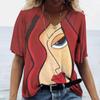 3D Digital Printed Short Sleeved Top for Women Fashionable  Casual Street Women V-neck T-shirt T-Shirts (women’s)