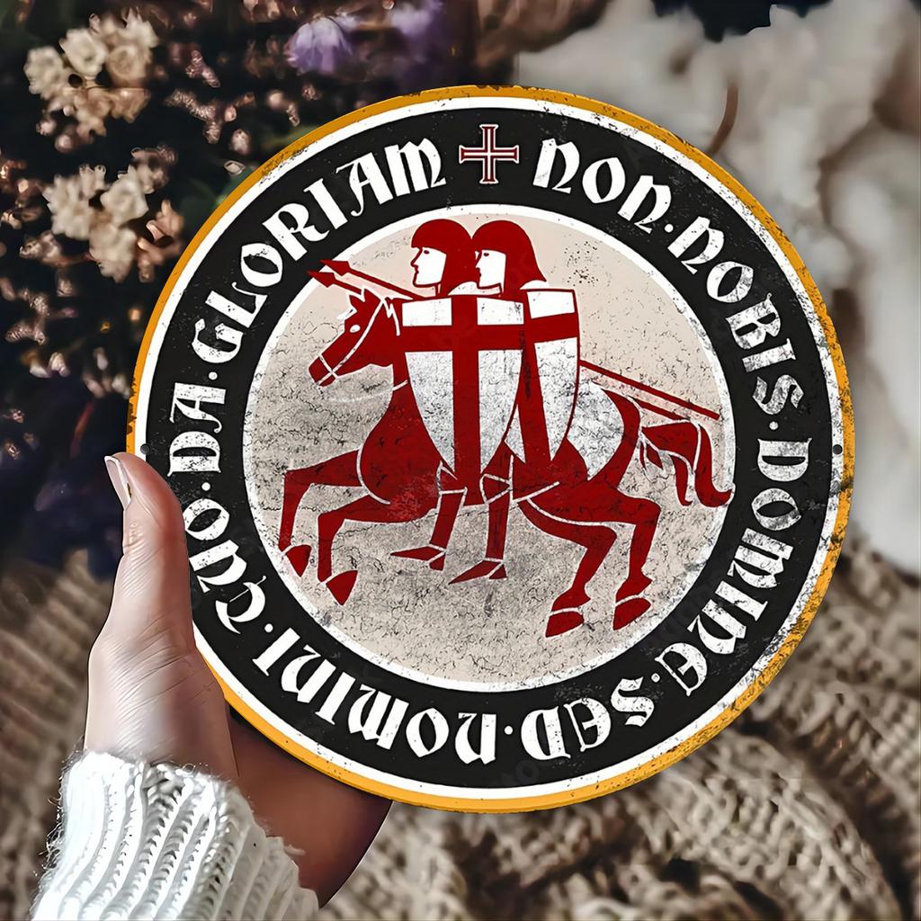 2D плоский, круглый металлический знак, винтажный тамплиер, алюминиевое настенное искусство, декор для помещений и улицы, для дома, гаража, сада, прочный
