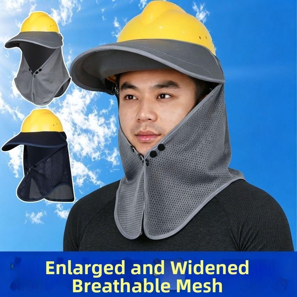 Mesh Safety Helmet Sunshade Breathable Neck Protection Sun Shield for Construction Workers