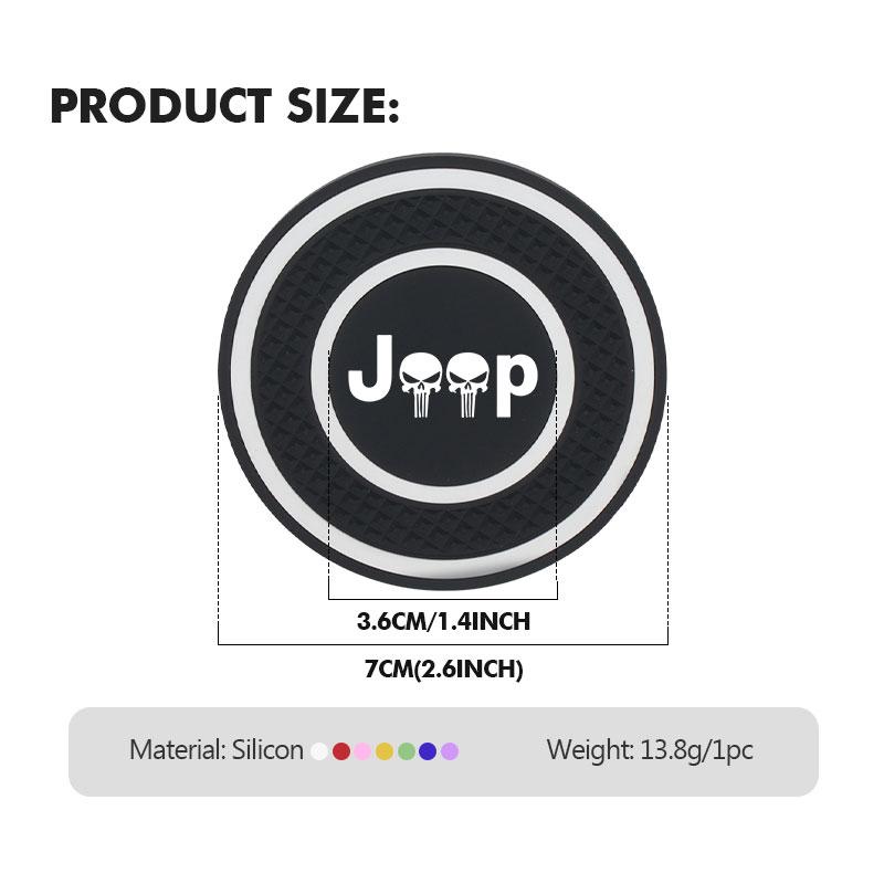 2pcs Silicone Car Cup Holder Coaster Non-Slip Anti Dust Cup Mat For Jeep Grand Cherokee Compass Patriot Renegade Wrangler AJQ1