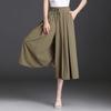 Ice Silk Wide Leg Pants with High Waist and Drooping Feeling Summer Thin Women's Pants Middle-aged Seven Point Casual Big Foot Pants