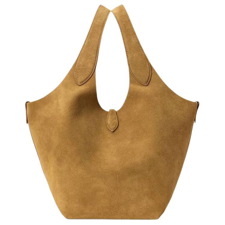 Polo Ralph Lauren Polo Play Iconic Pony Logo Leather And Suede Tote Bag Medium Women handbags Caramel 428972996004