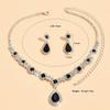 Fashionable Crystal Jewelry Necklace Earring Set Premium Wedding Jewelry Set Dangle Earrings  Women
